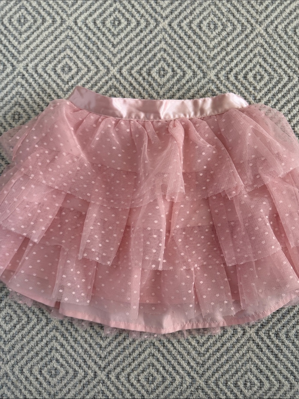 Janie and Jack Girls' Layered Pink Polka Dot Tulle Skirt